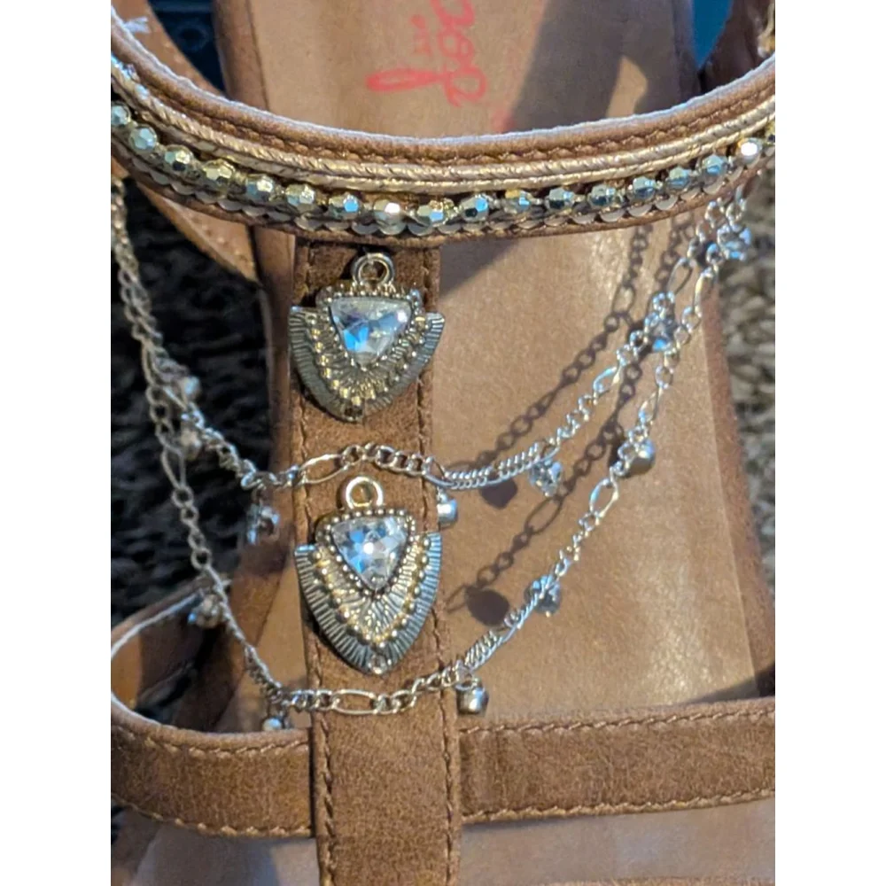 Women's Jellypop Brown Wedge Sandals Size 6 - Picture 3 of 6